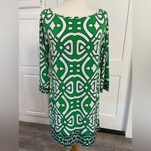 Laundry By Design 3/4 Sleeve Print Jersey Shift Dress Maximalism